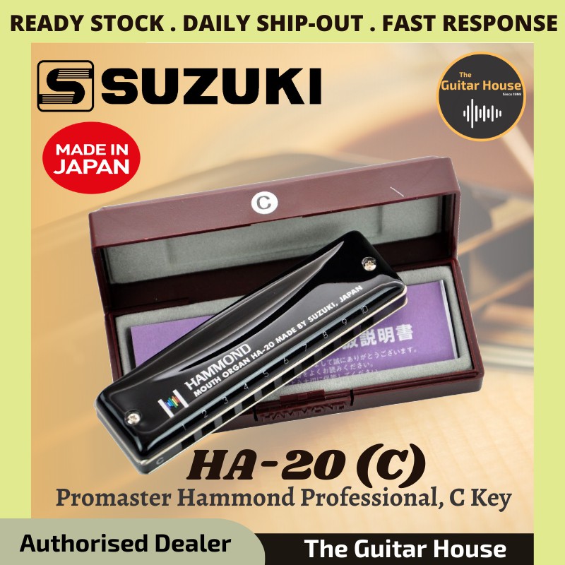 Suzuki HA20 Promaster Hammond Professional Harmonica 10Hole Diatonic