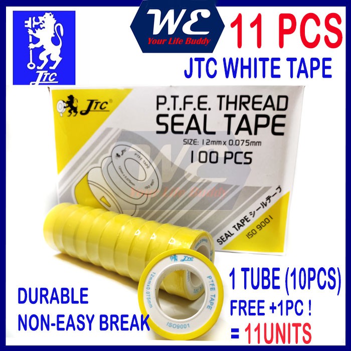 JTC WHITE SEAL TAPE FOR PIPING THREAD 11PCS SEAL TAPE PAIP TAP PUTIH ...