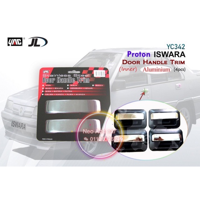 Proton Saga Iswara Sedan Aeroback Door Handle Trim Cover Chrome