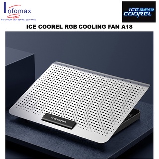 Ice Coorel A18 Cooling Fan Cooling Pad Dual USB Aluminum Alloy up to 17 Inch Adjustable Height