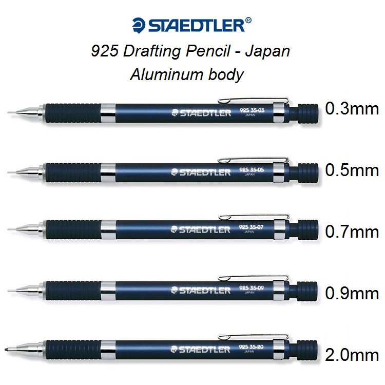 Staedtler 925 35 Drafting Mechanical Pencil Metal Body 0 3 0 5 0 7 0 9 2 0 Shopee Malaysia