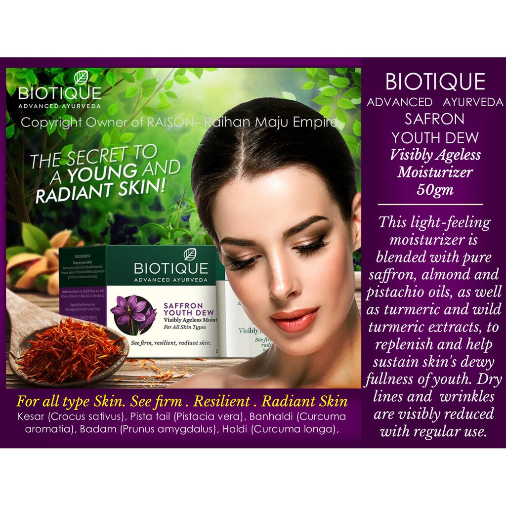 biotique bio saffron youth dew