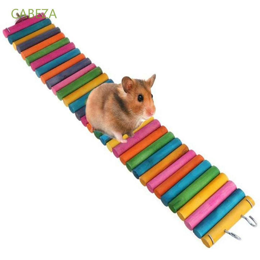 40cm MAODIAN Chipmunk Guinea Pig Rodent Colorful Wooden Rainbow Ladder Hamster Toys Climbing Stairs Bridge 