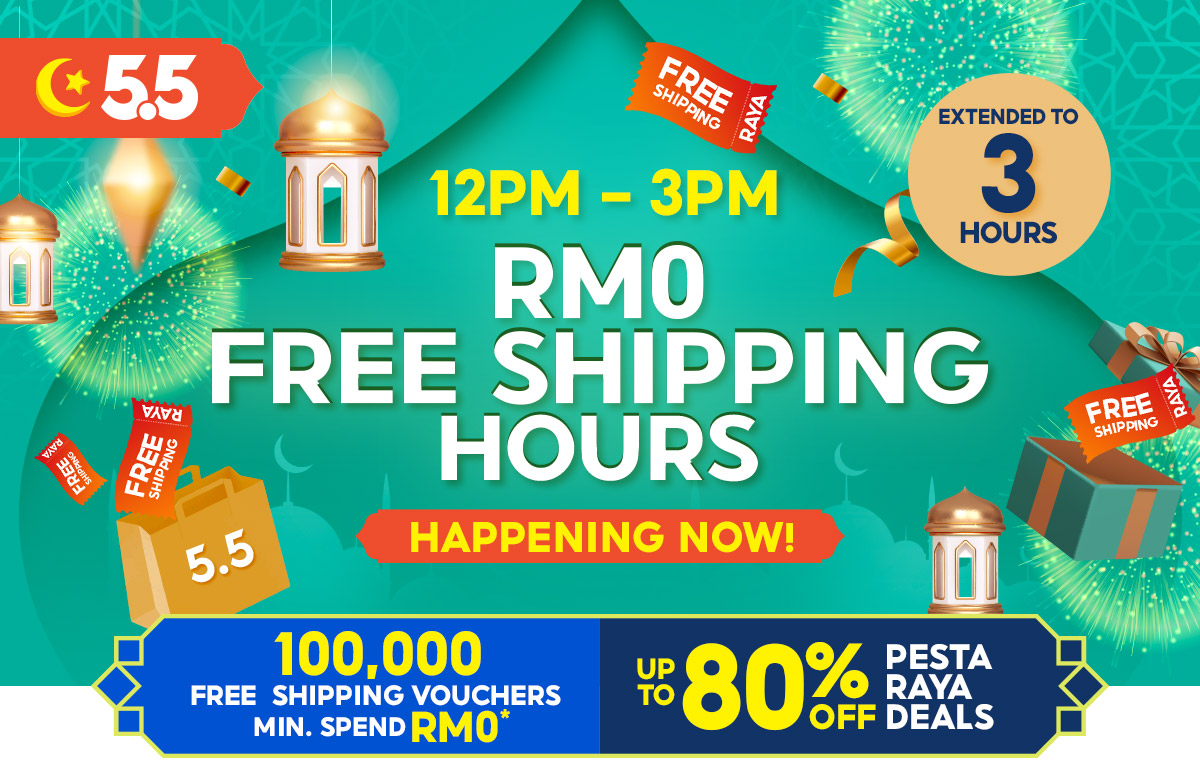 Get ready for Shopee Malaysia’s Raya Sale 2021! Enjoy free shipping with a minimum spend of RM0 as well as amazing Ramadan and 5.5 sales that will blow your mind. Not only that, get ready for Hari Raya conveniently and in a budget-friendly way with our RM1 deals and promotions on a variety of fashion, grocery, and home decoration goods!