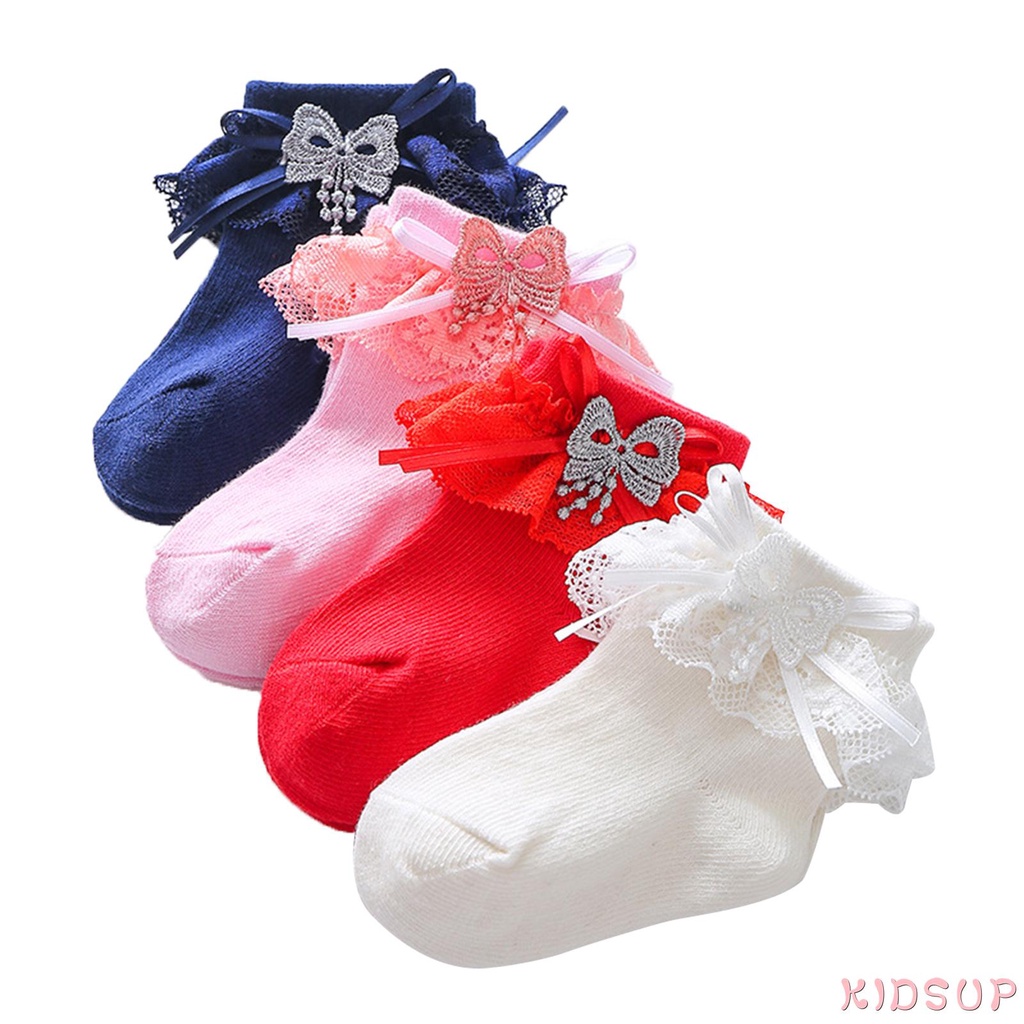 Eyelet Frilly Lace Socks Cotton Ankle Socks for Toddler Baby Girl Lace Socks 