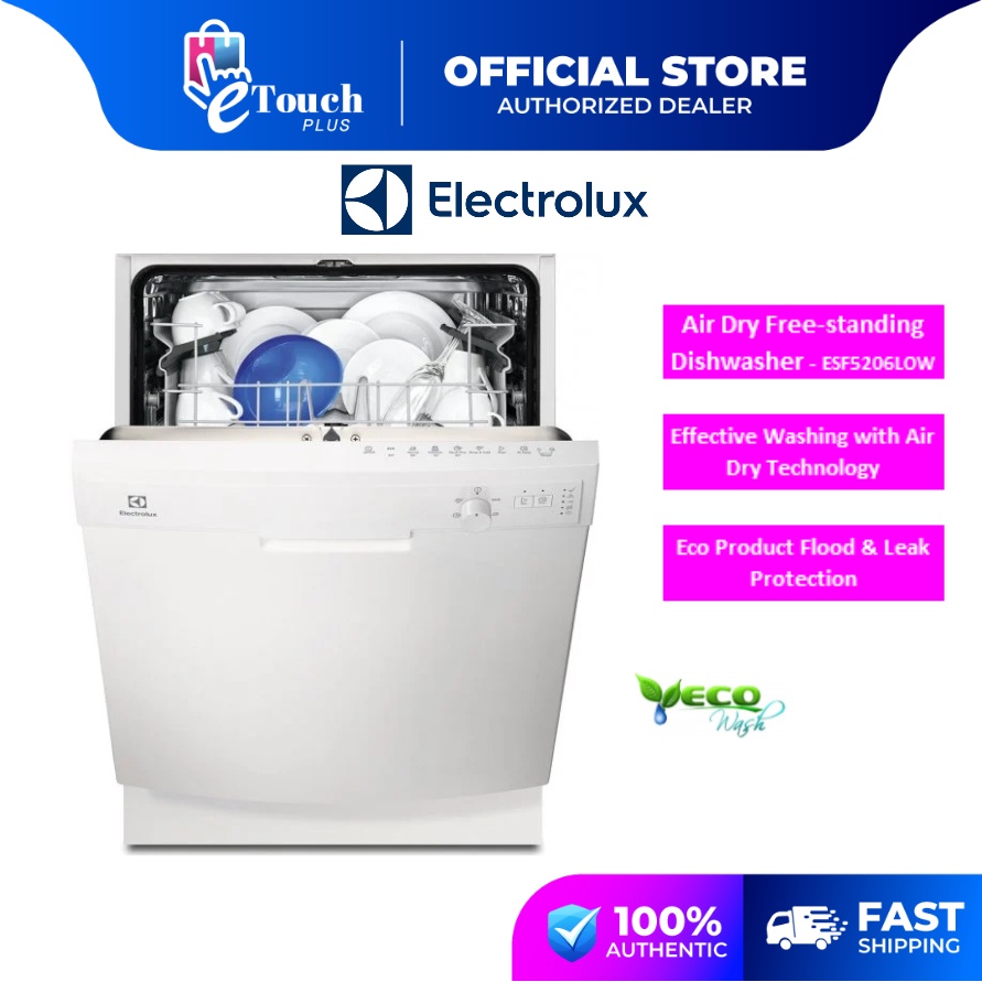 Electrolux Air Dry Technology Free Standing Dishwasher - 13 Place Settings/5 Programmes ESF5206LOW