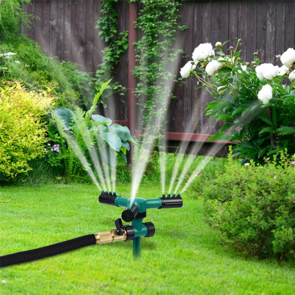 Lawn Garden Sprinkler Automatic 360 Degree Rotating Irrigation Grass Water System Spray Nozzles 