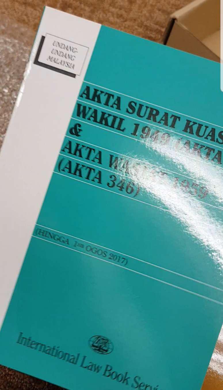 Akta Surat Kuasa Wakil 1949 Akta 424 Akta Wasiat 1959 Akta 346 Hingga 1hb Ogos 2017 Shopee Malaysia