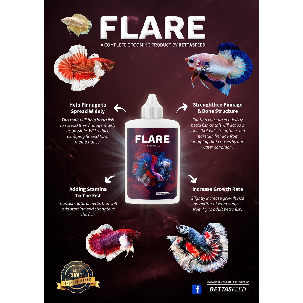 COMBO FLARE, MEGA FLARE, FLARE AID - MOST EFFECTIVE MEDICINE PRODUCT FOR BETTA FISH FRESHWATER AQUARIUM GROOMING CHANNA