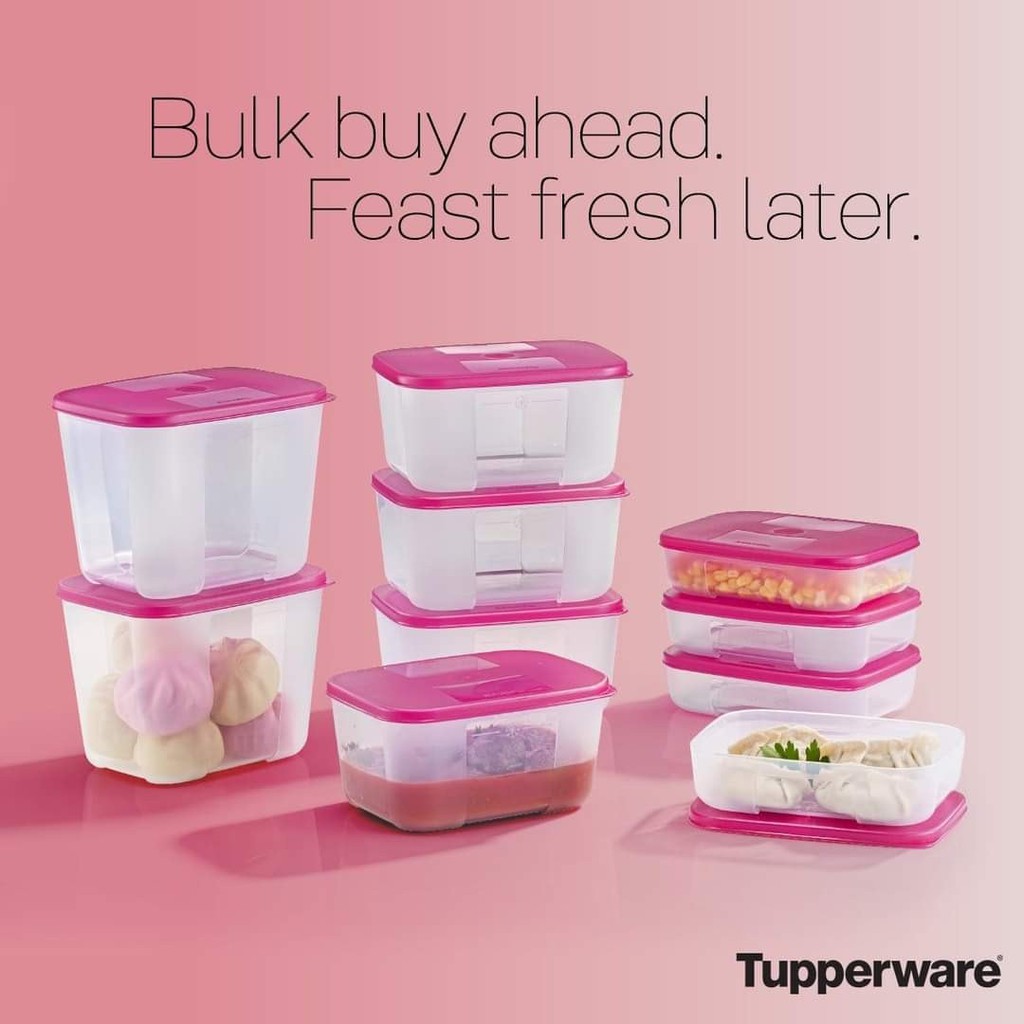Freezermate pink tupperware/ Bekas simpan ayam daging dan seafood/ bekas kekalkan kesegaran ayam daging dan seafoo