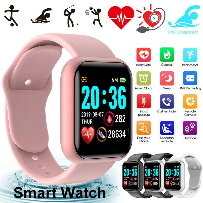 READY STOCK Y68 Smart Watch Women's Men's Heart Rate Monitoring Exercise Pedometer Remote Photograph Call Reminder for IOS Android Phone