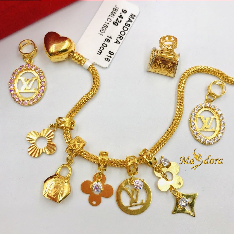 Masdora Charms Emas Lvie Series Emas 916 Malaysia