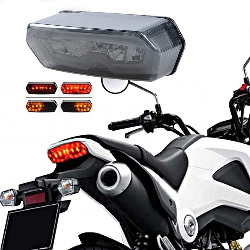 Integrated Led Turn Signal Tail Brake Light Smoke For 14 16 Honda Grom Msx 125 Shopee Malaysia