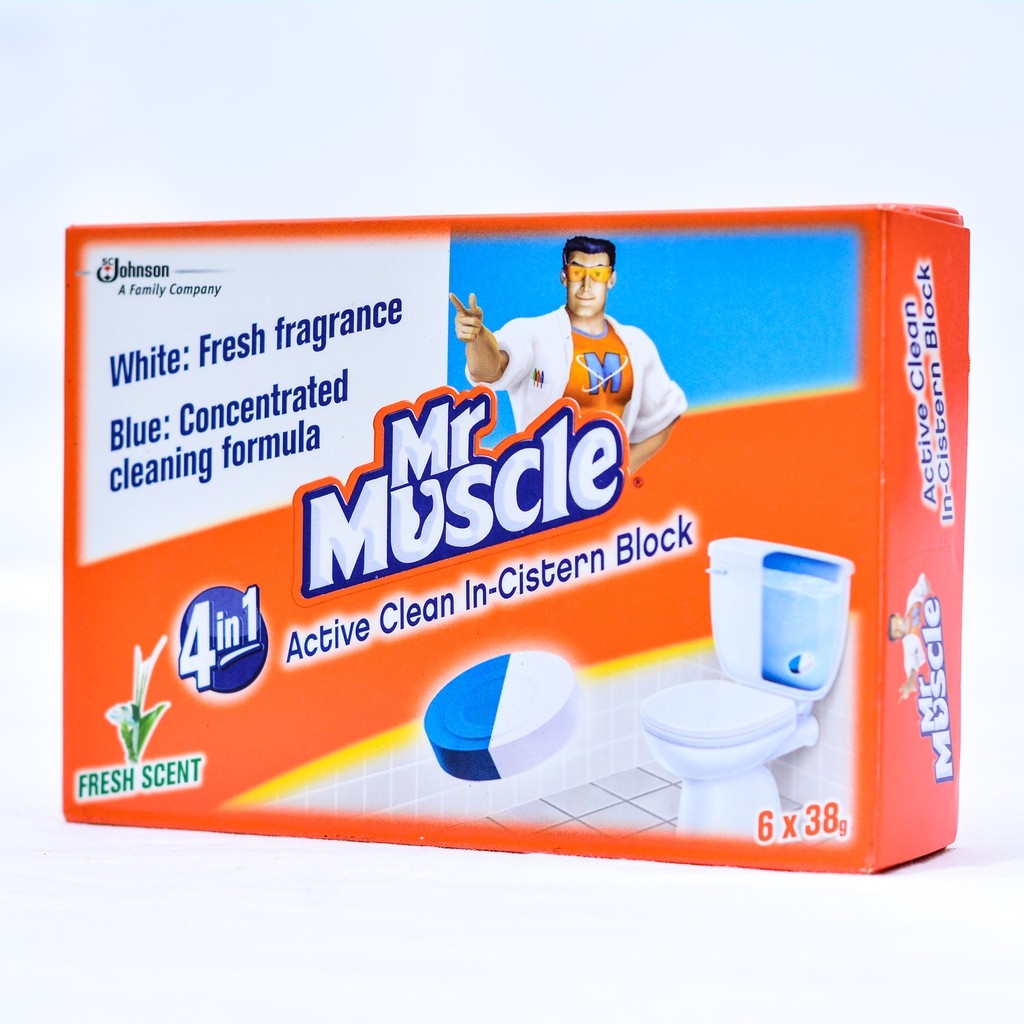 Mr. Muscle 4in1 Active Clean In-Cistern Block Fresh Scent (6s x 38g)