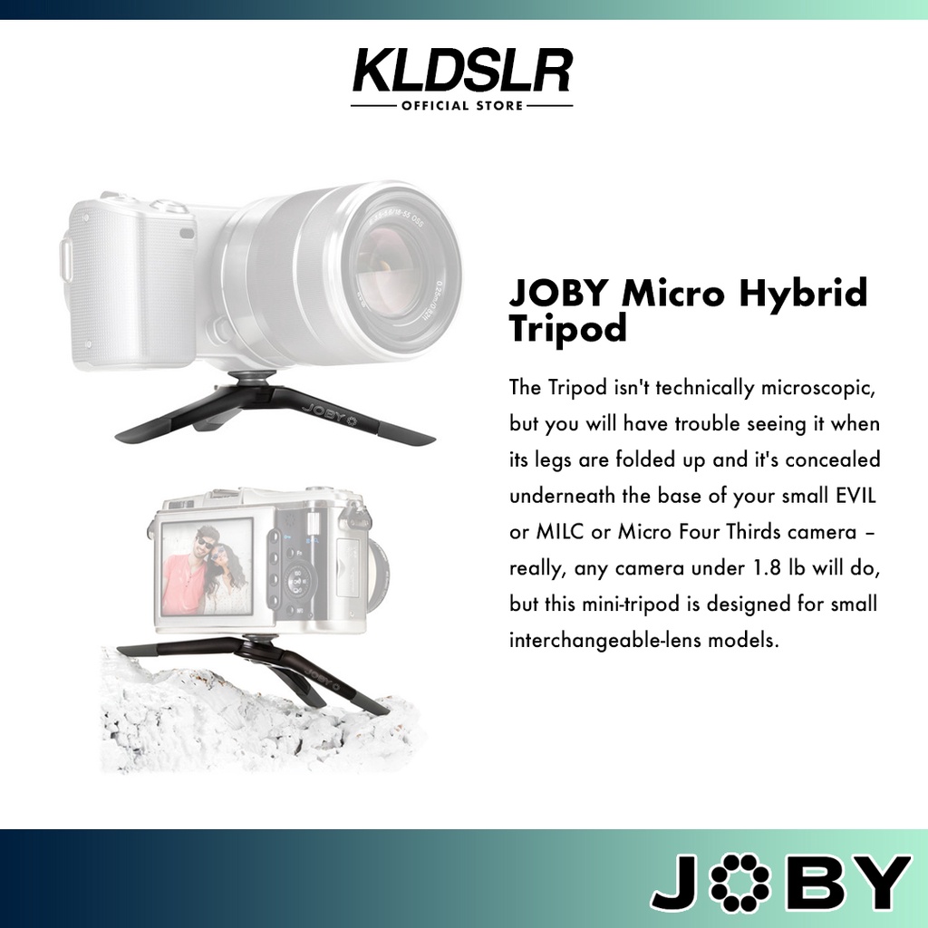 JOBY Micro Hybrid Tripod for Mirrorless, Compact & DSLR Cameras