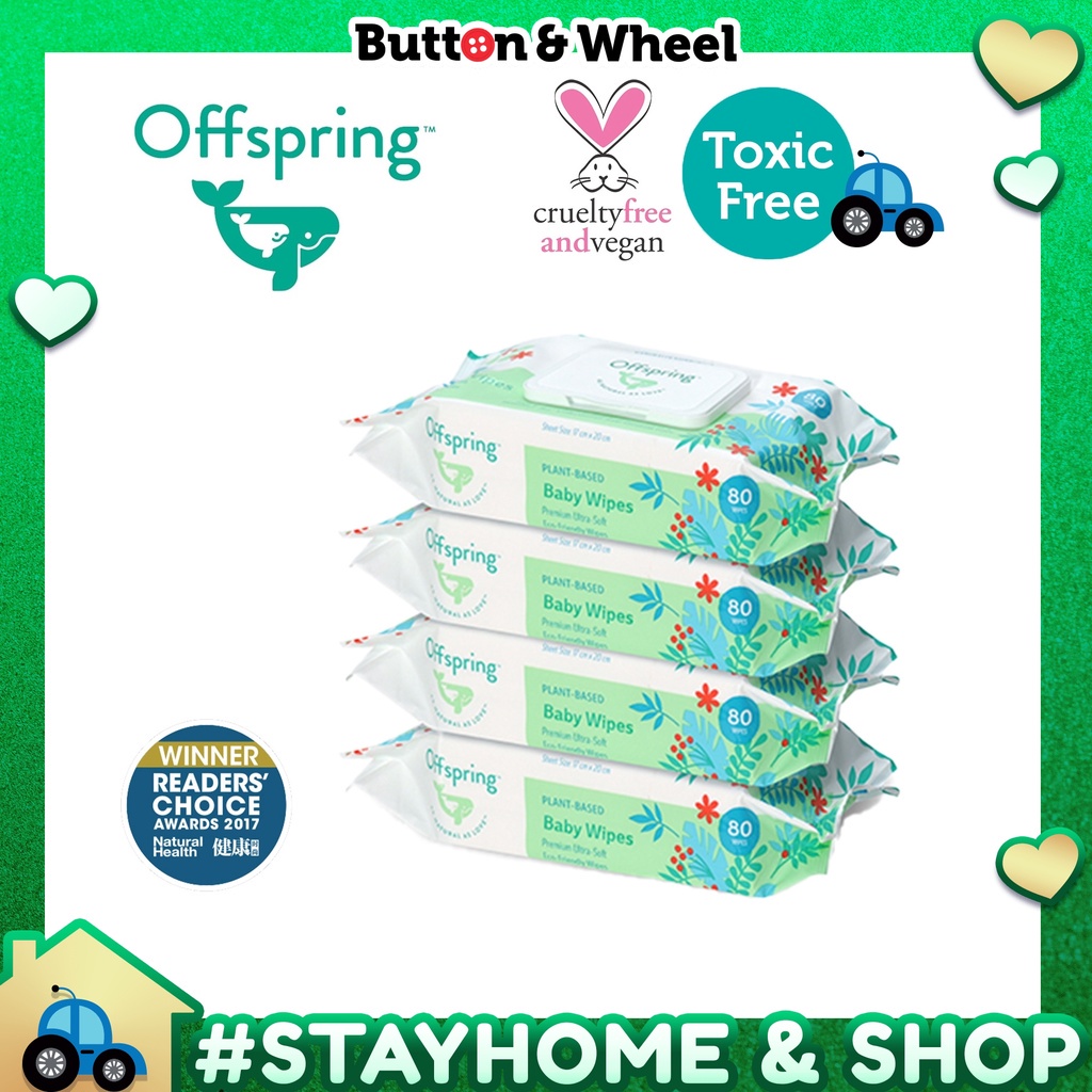 Offspring Natural Baby Wipes 80ct 4-Pack Bundle | Shopee Malaysia