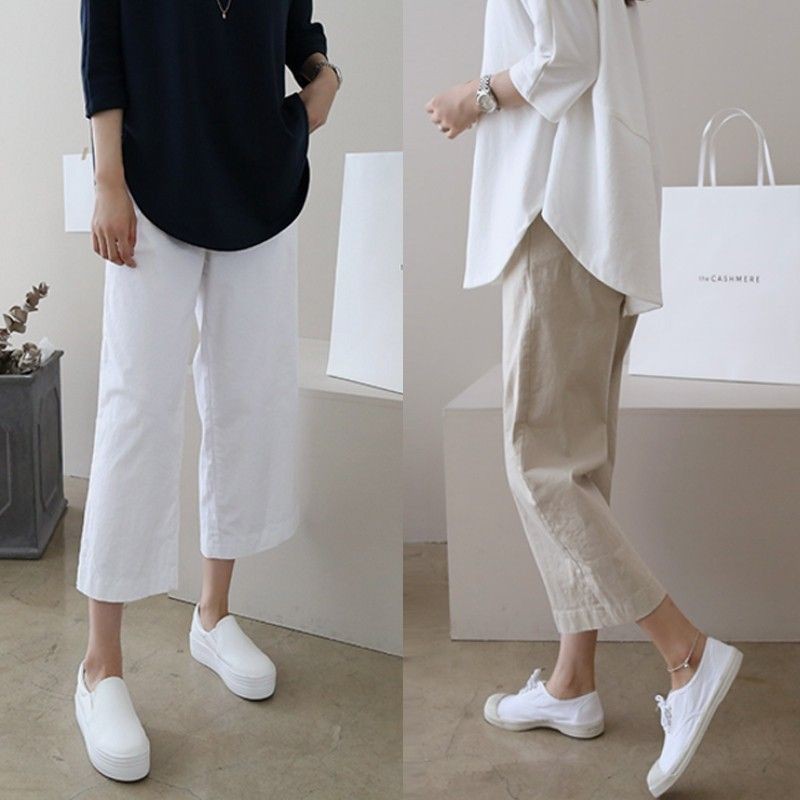 Womens(zar@) High Quality Cotton Palazo Pants/s~3XL Plus Size Women Wide Leg Pants Summer cotton Loose Pants