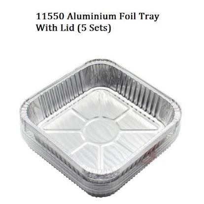 5 Sets 11550 Aluminium Foil Tray With Lid / Aluminium Tray / Foil ...