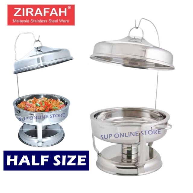 Stainless Steel Half Size Bell Dome Chafing Dish / Zirafah Kenduri Catering Set Kecil / Buffet / Tray