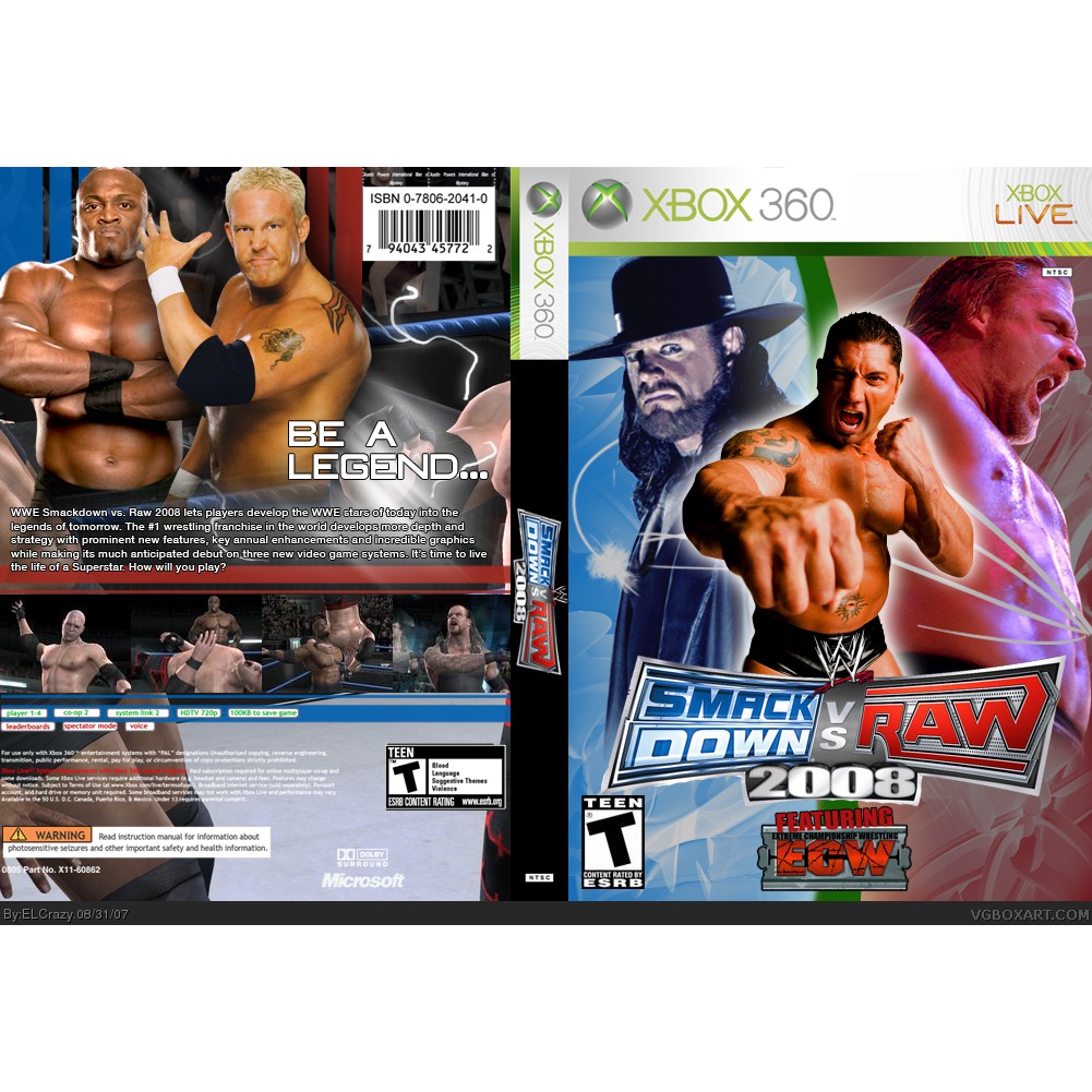 Xbox 360 Wwe Smackdown Vs Raw 08 Shopee Malaysia