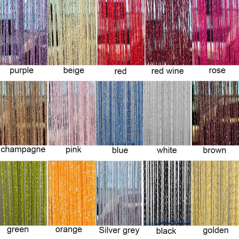 200x100cm Shiny Line Tassel String Door Curtain Window Room Divider Curtain