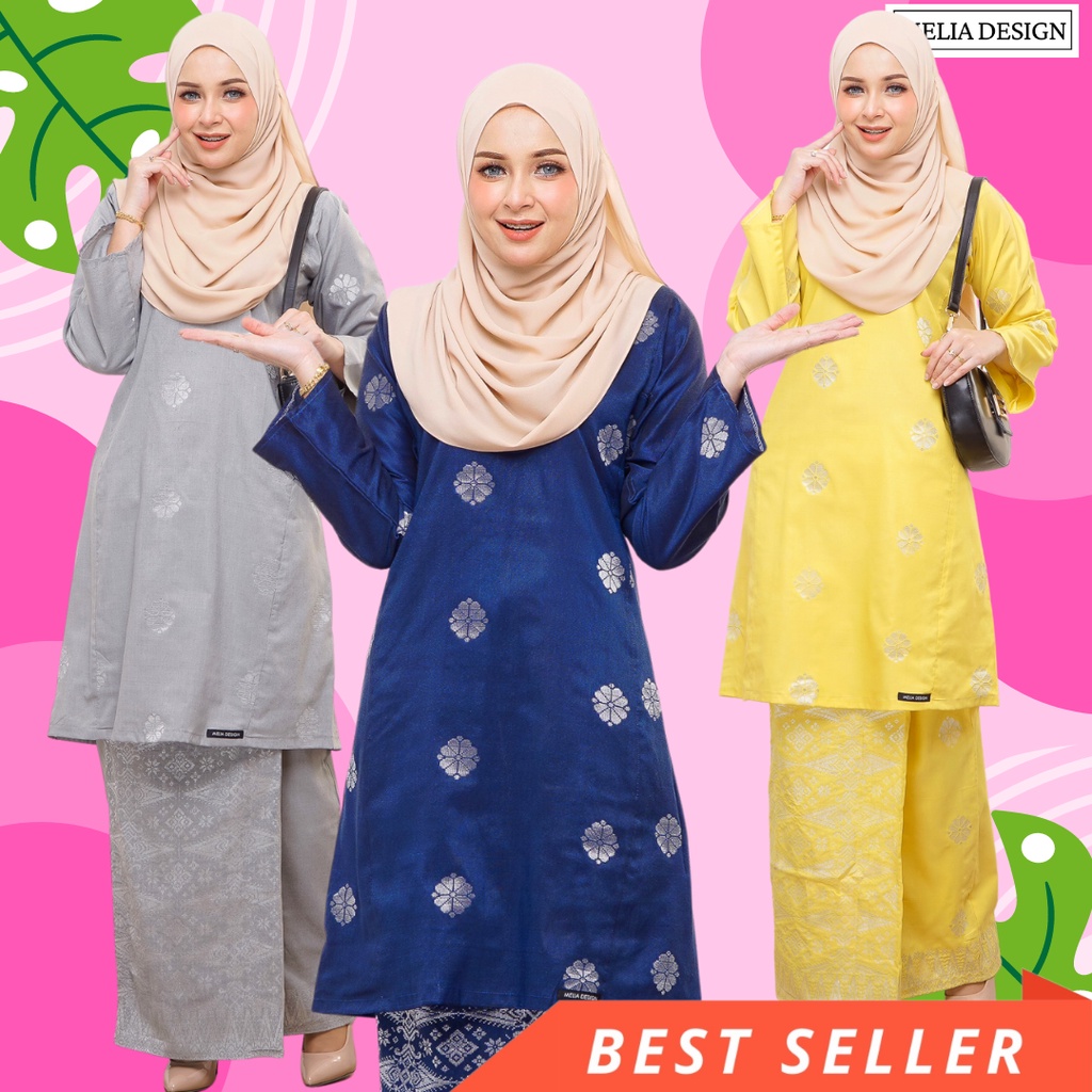 By Melia Design Baju Kurung Pesak Pahang Tenun Songket Lipat Batik