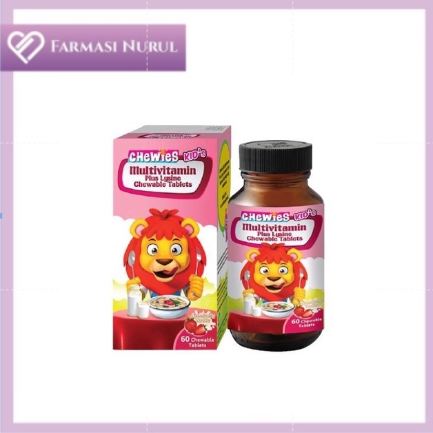 [ READY STOCK] Chewies Multivitamin Plus Lysine Chewable Tablets 30s ...