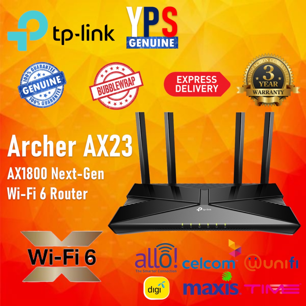 TPLink WiFi6 AX1800 Archer AX23 Gigabit Wireless Router For UniFi
