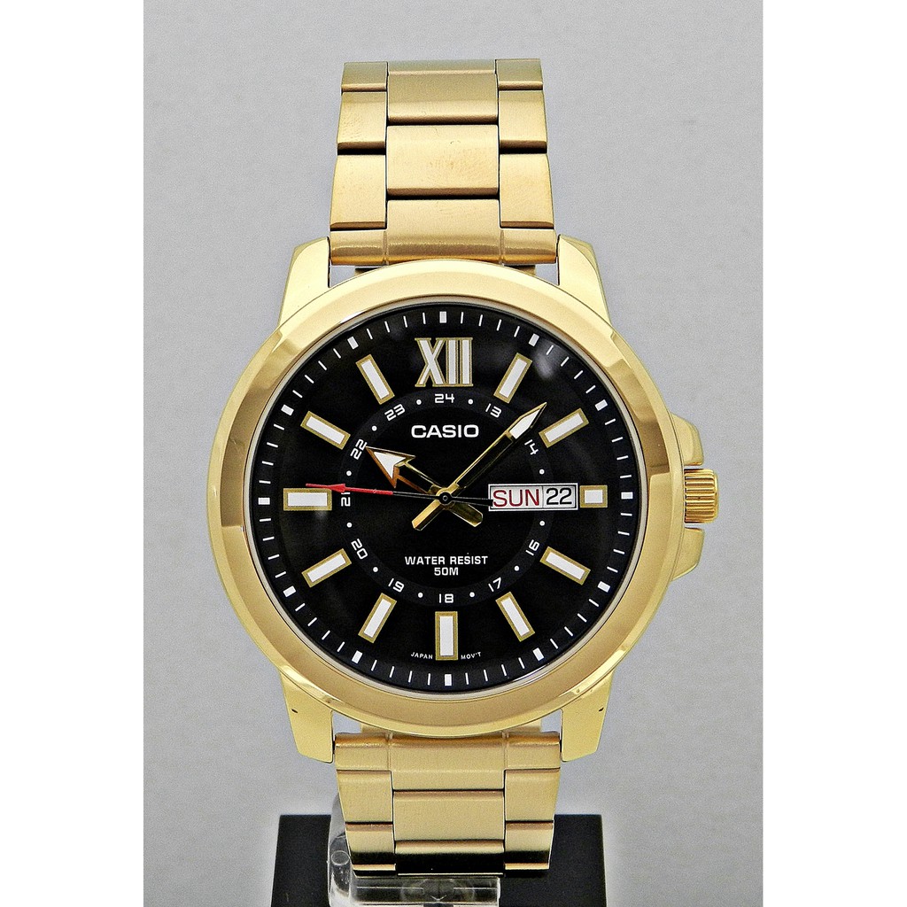 CASIO Men Gold Tone Date Watch MTP-X100G-1AVDF | Shopee Malaysia