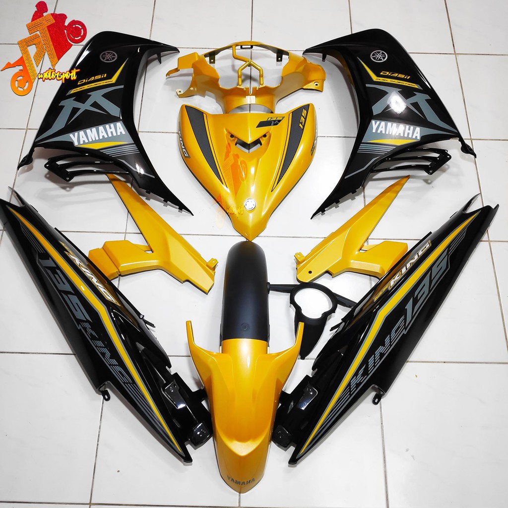 Yamaha Lc 135 Cover Set Yellow Black MX KING Yellow V2 V3 ...