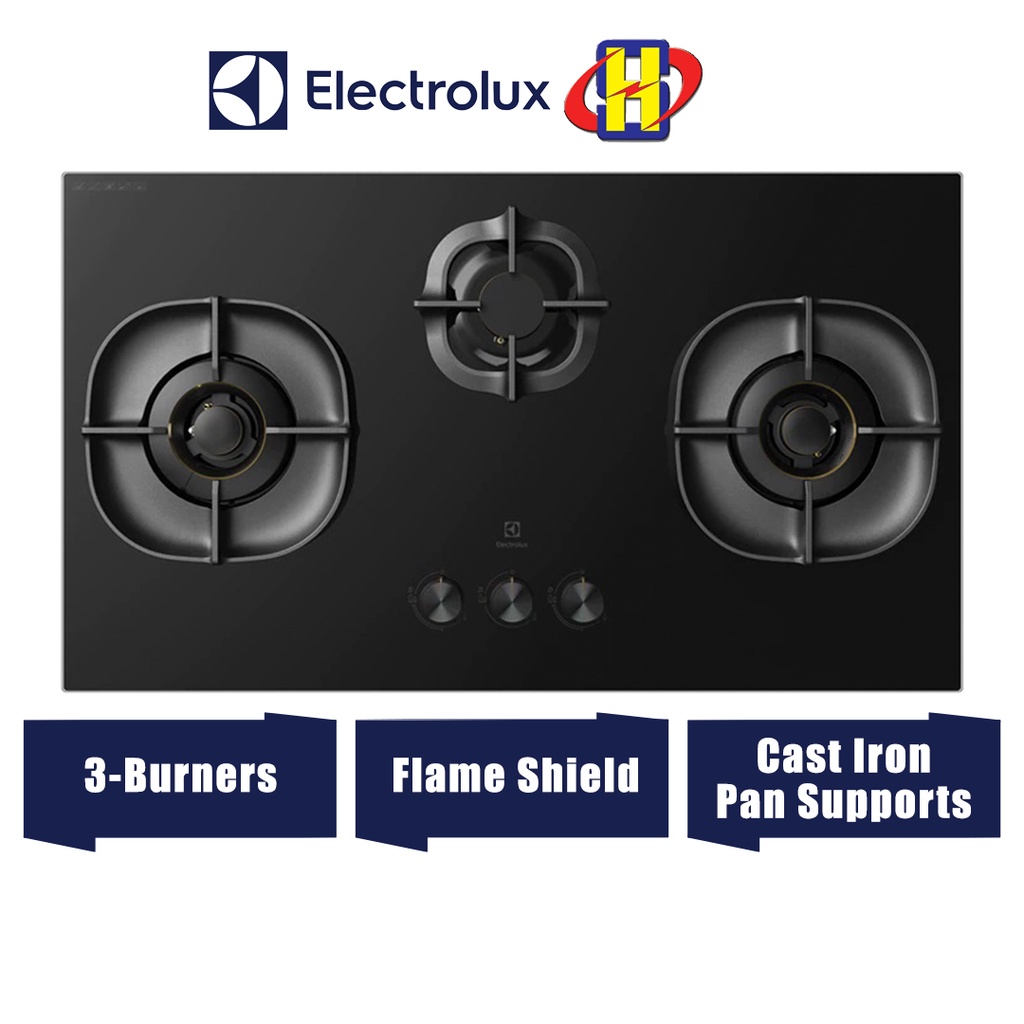 Electrolux Gas Hob (90cm) 3Burners Blue Power Flexi Cut Out BuiltIn