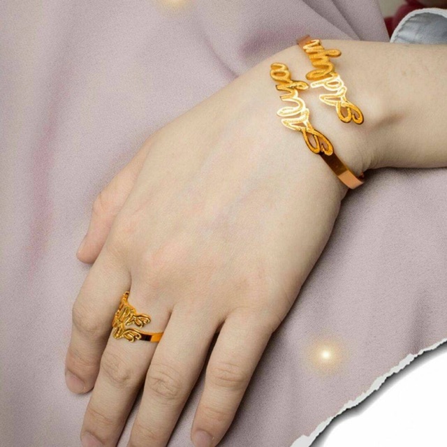 Free Box Set Bangle Cincin Emas Indo Cop 916