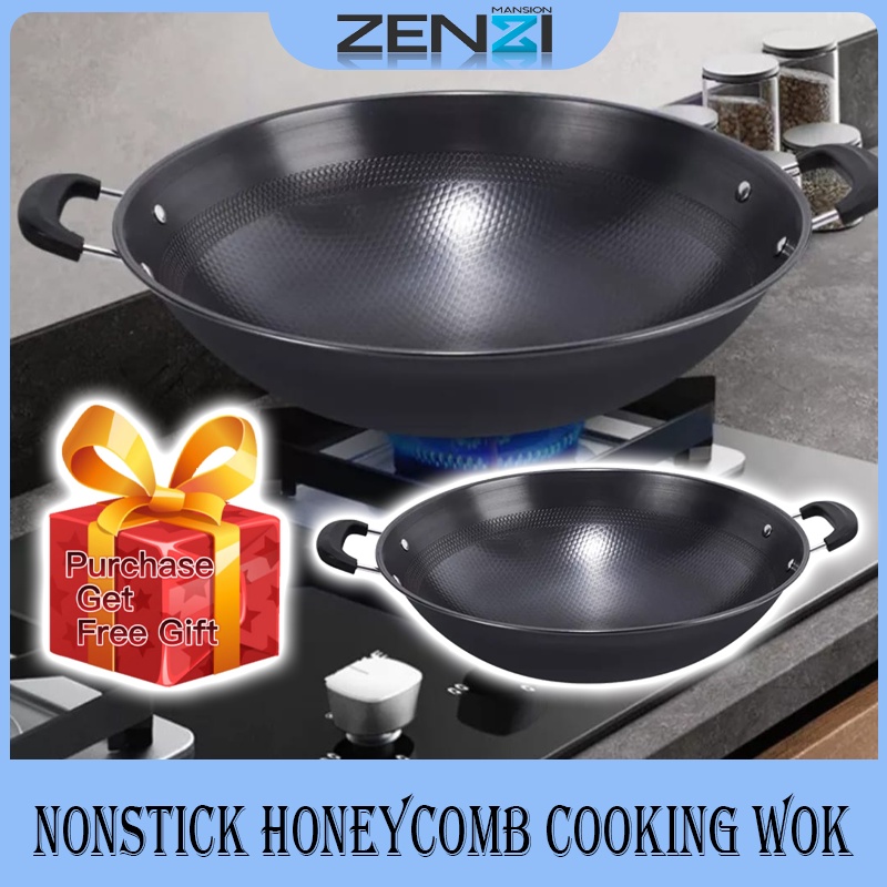 Nonstick Cast Iron Wok Non Stick Pan Cooking Pot Cast Iron