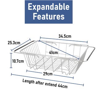 Dish Rack Stainless Steel Dish Drainer Rak  Pinggan Sinki 