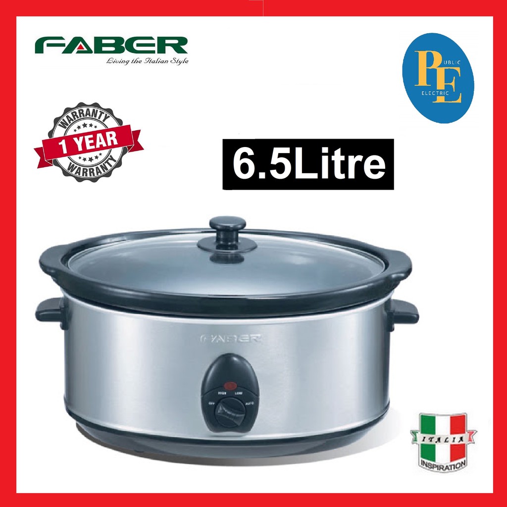 Faber Stainless Steel Slow Cooker 6.5Litre FSC 650 SS