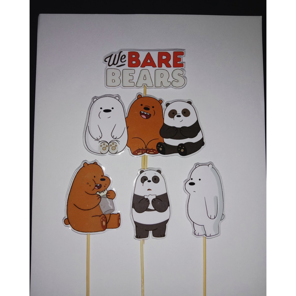 Cake Topper Happy Birthday We Bare Bears | Shopee Malaysia
