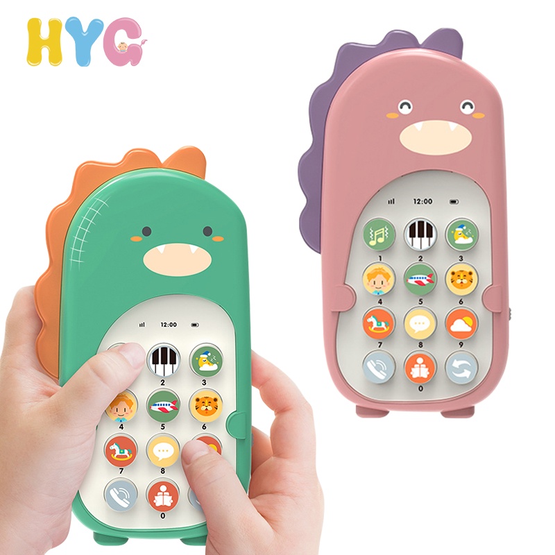 HYG Toys Baby Toys Music Dinosaur Phone Toys Early Learning Education Pretend Cute Kids Gift