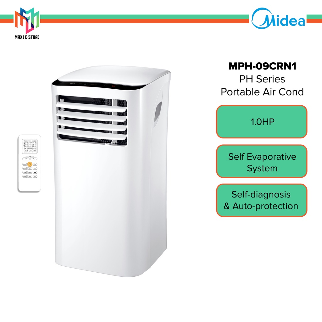 Midea MPH09CRN1 1.0HP PH Series Portable Air Conditioner with Remote