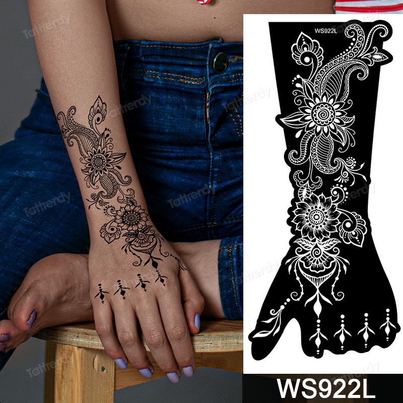 1 Sheet Flower Mandala Henna Tattoo Stencils for Painting Wedding on Hand  Sleeve Bride Beauty Airbrush Stencil Templates Indian | Shopee Malaysia