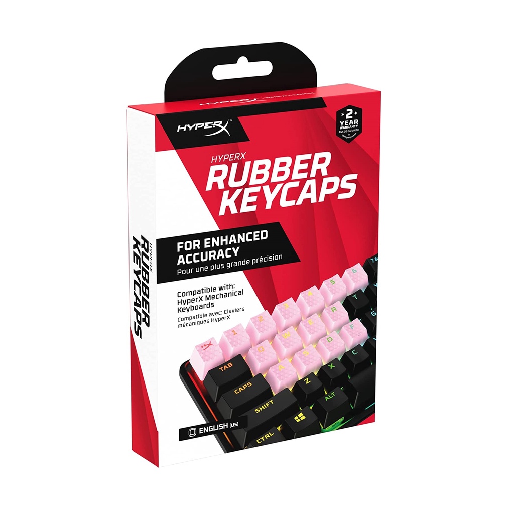 HYPER-X HYPERX RUBBER KEYCAPS WITH 19 KEYCAPS INCLUDED : HX ESCAPE KEY , 1-6 , QWER , ASDF , ARROW K