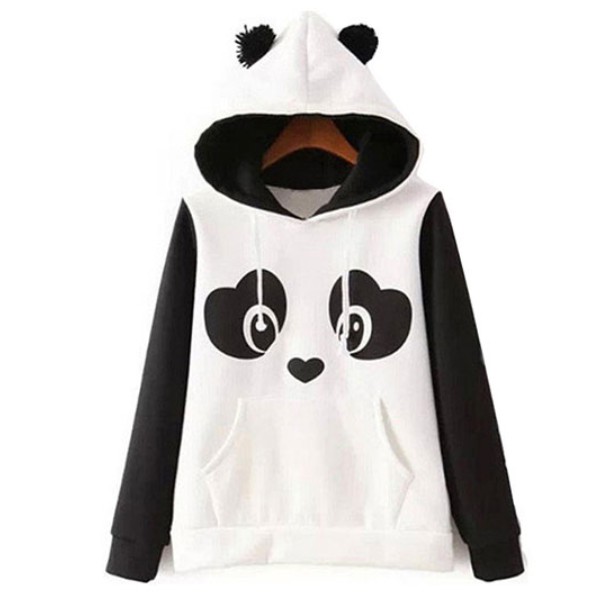 panda crop top hoodie