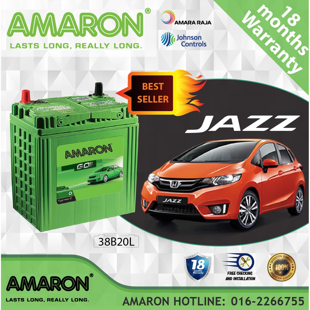 Honda Jazz Ns40 Amaron Go 38b20l Ns40zl Car Battery Bateri