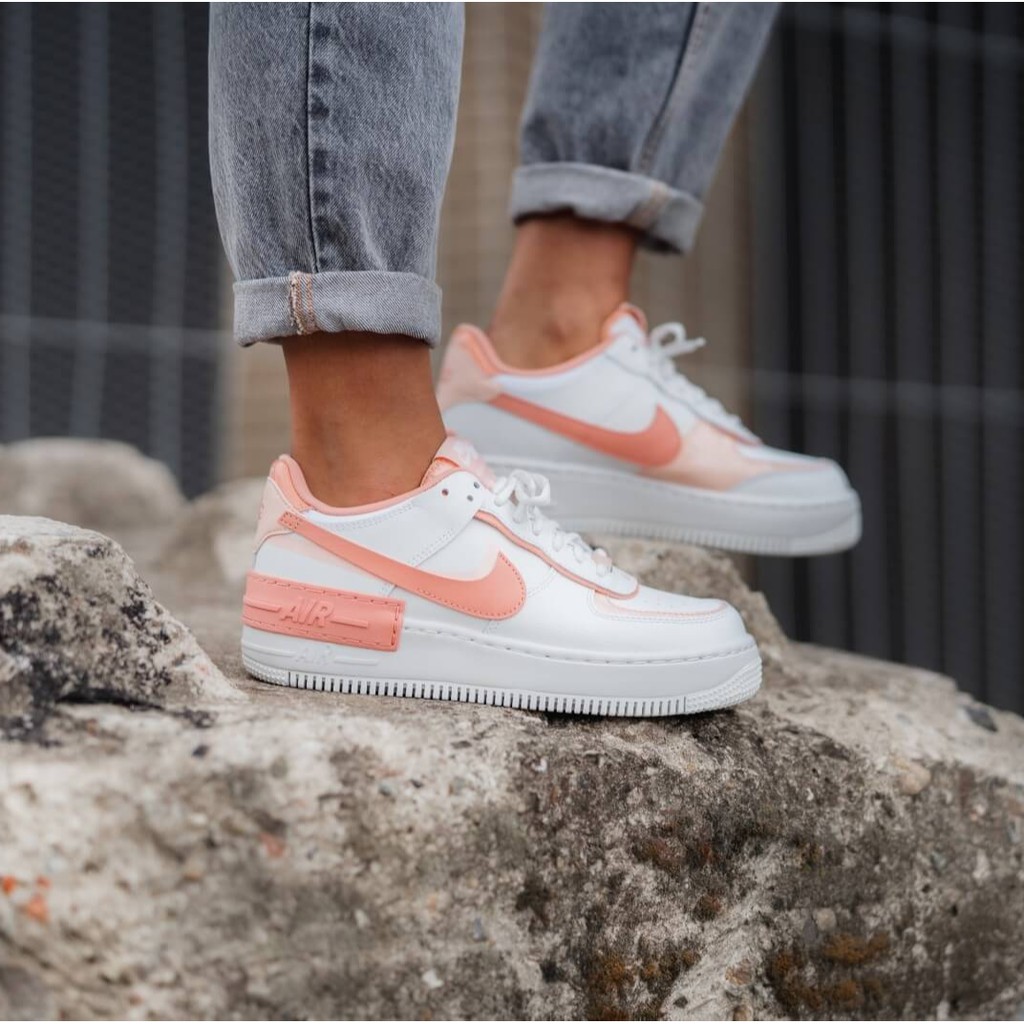 air force one shadow white coral pink