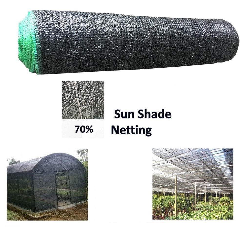 70 2M X 30M Netting Black Sun Shade Netting Garden Mesh Sunblock Cover / Jaring Naungan Hitam
