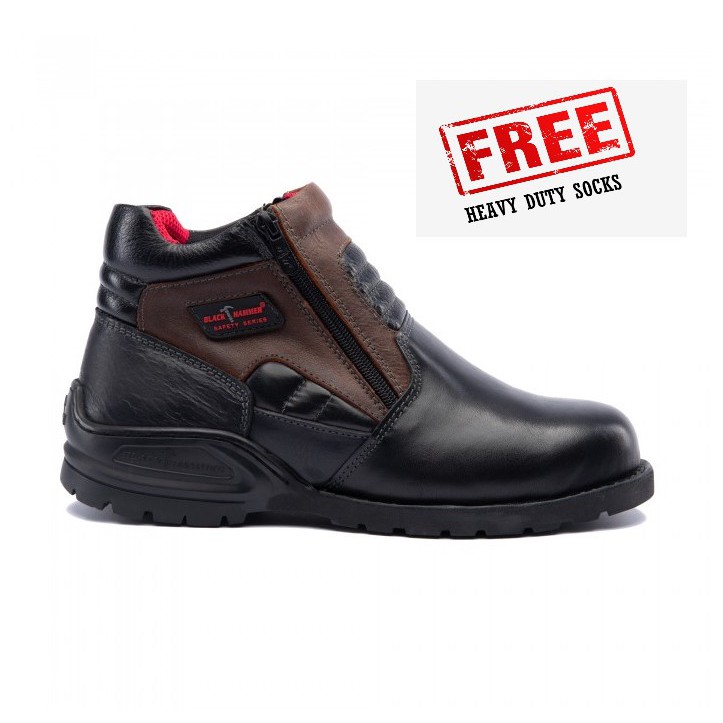 BLACK HAMMER MEN SAFETY MID CUT WITH DOUBLE ZIP BH 5107 ...