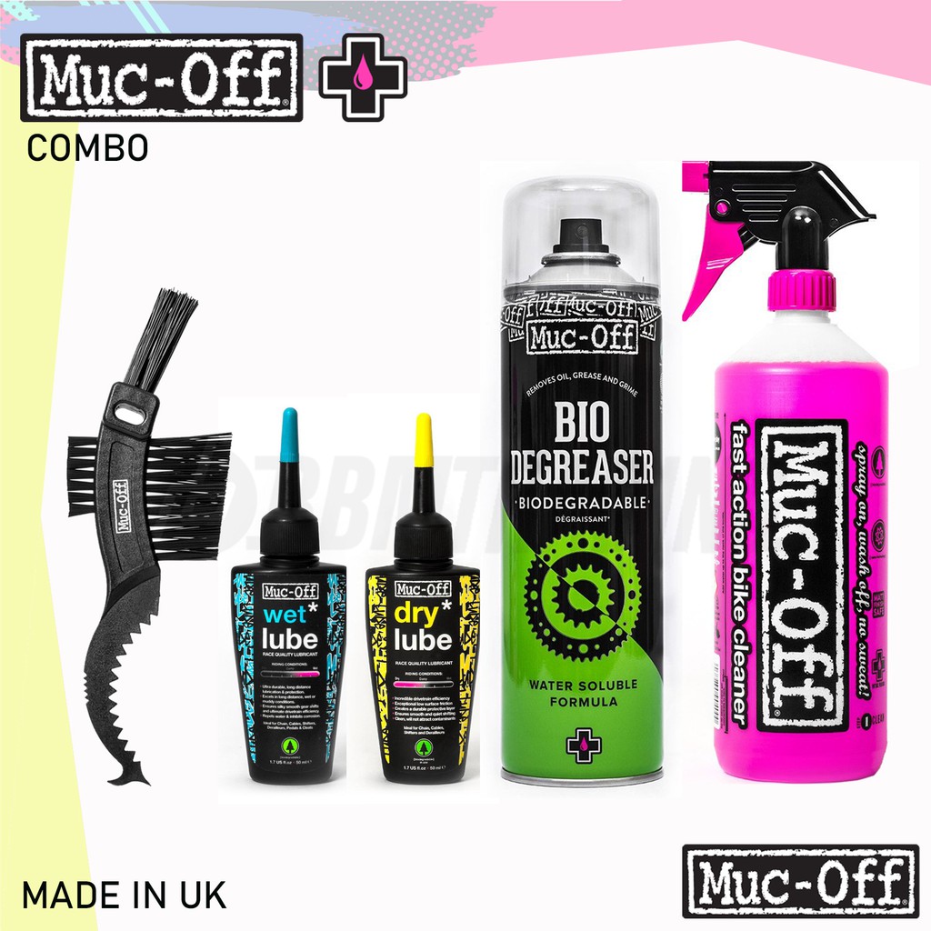 MUC OFF BIKE CARE KIT WASH CLEAN BIO DEGREASER AND LUBE CLAW BRUSH