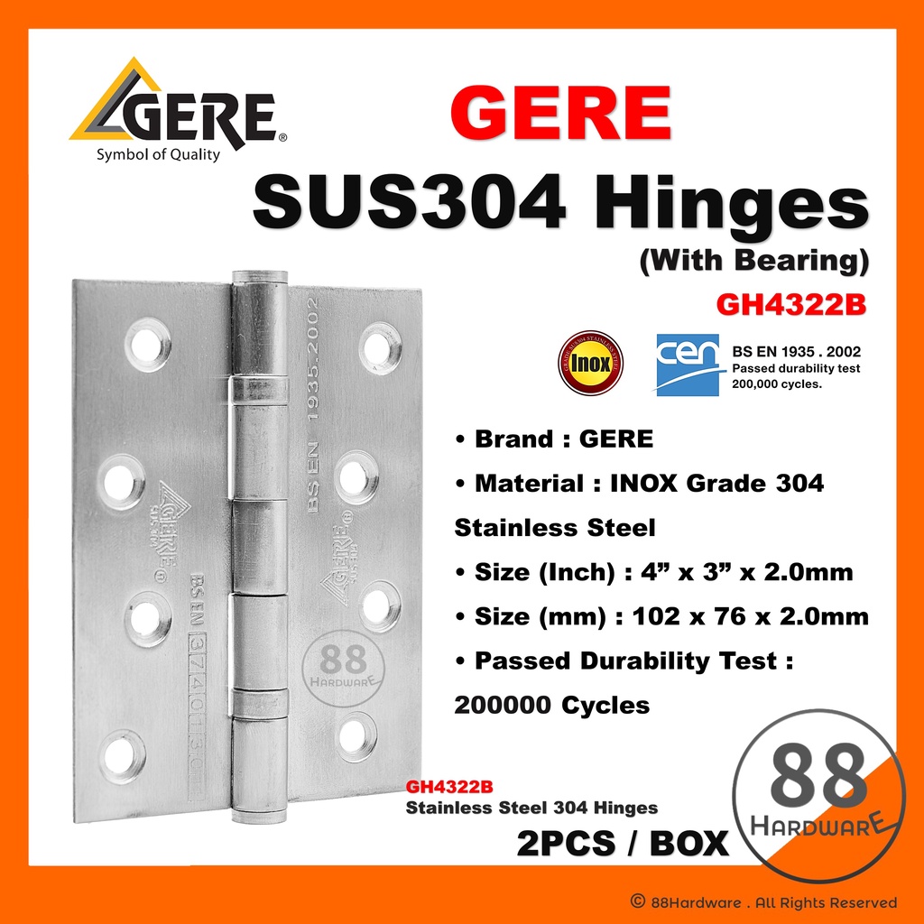 Gere GH4322B Stainless Steel Door Hinges / door hinge / engsel pintu