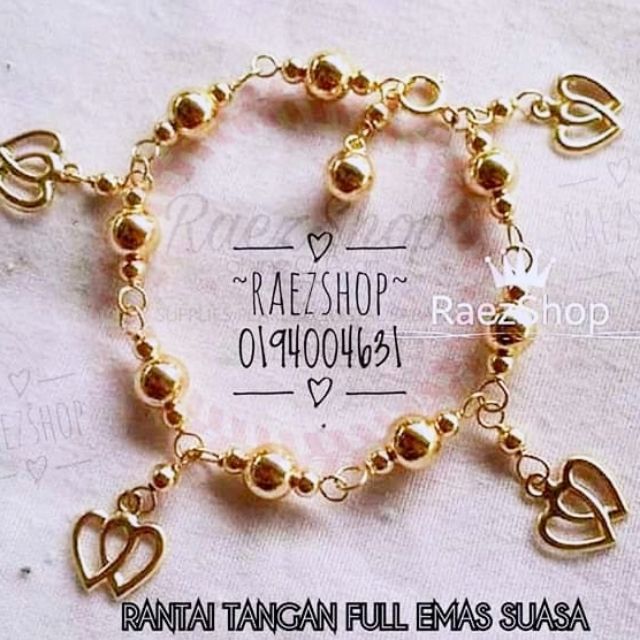 RANTAI TANGAN FULL EMAS SUASA ASLI  JUNTAI LOVE Shopee 