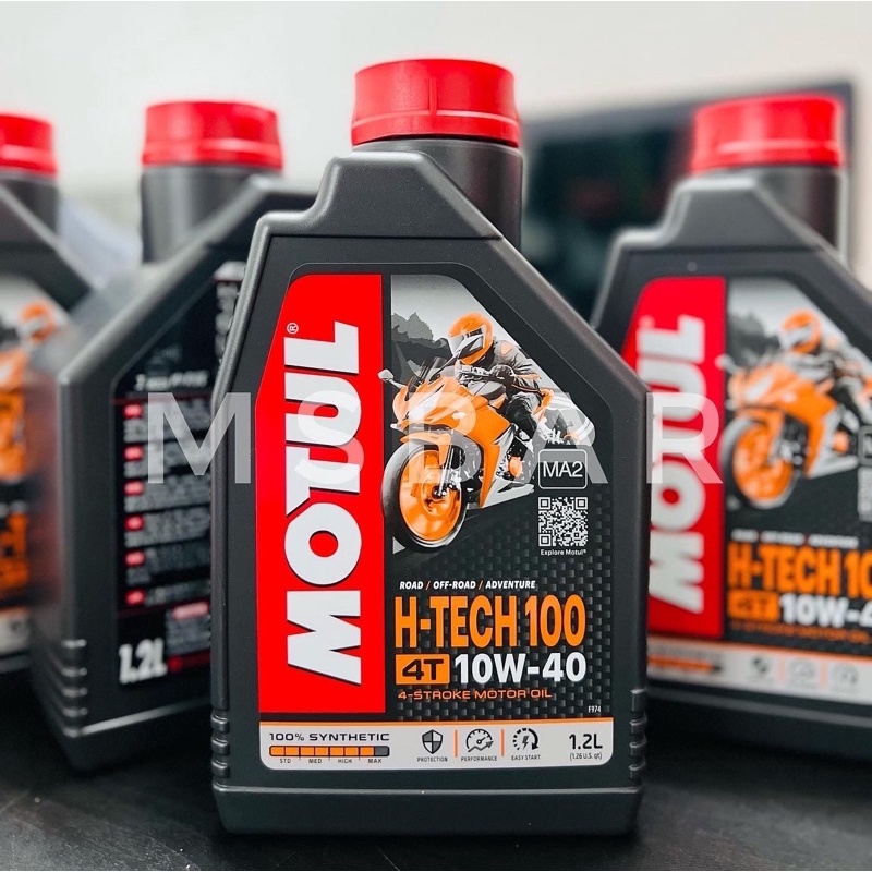 Motul HTech 100 10W40 Fully Synthetic (1.2L) / SN / Engine Oil / Minyak Hitam motor Shopee