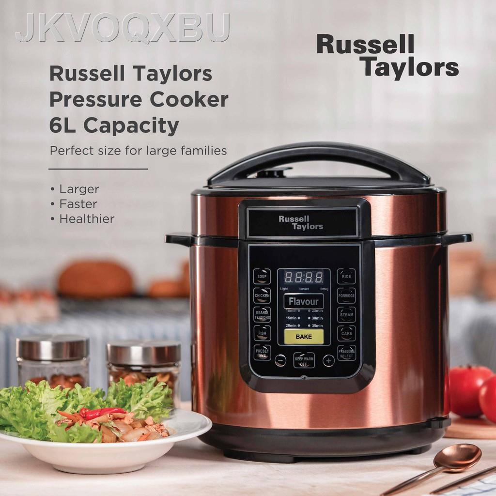 【new】▥▤Russell Taylors Pressure Cooker Stainless Steel Pot PC-60 Rice Cooker (6L)